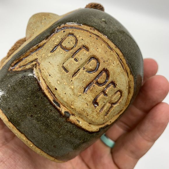 Vintage cat jarosz pottery funny face pottery 3D Salt Pepper Shakers 1984 - Picture 13 of 16